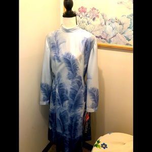 Vintage 70’s Leslie Fay trevira dress. NWT SZ 14. ombré look.